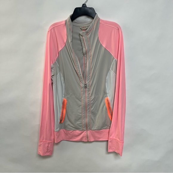Lululemon Beach Runner Jacket Dune Bleached Coral White Workout Size 12 - Picture 6 of 12